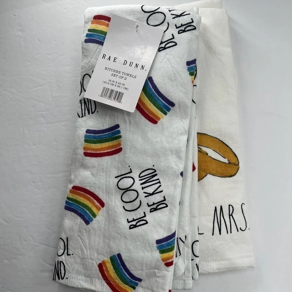 Rae Dunn Kitchen Towels 2 Sets of 2 Towels NEW